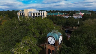 City Hall Clock Tower Drone